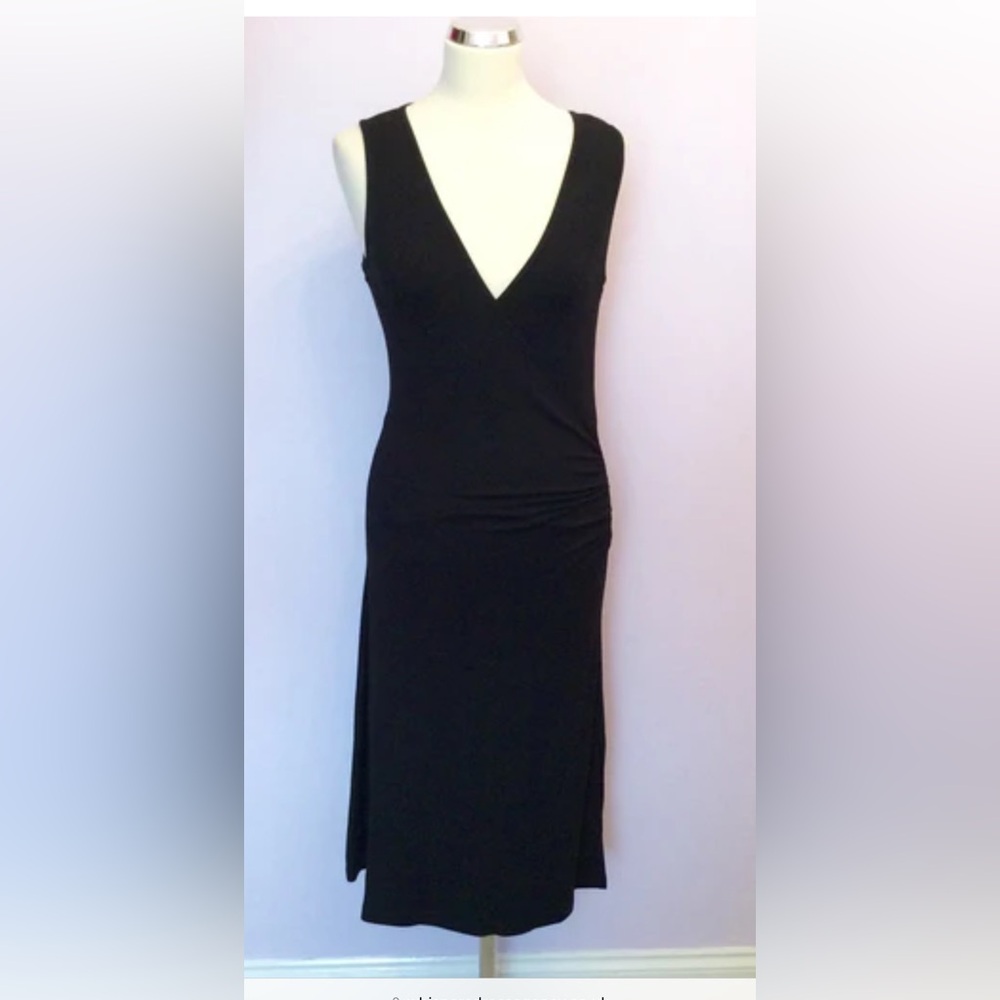 Burberry Black V-Neck Midi Dress